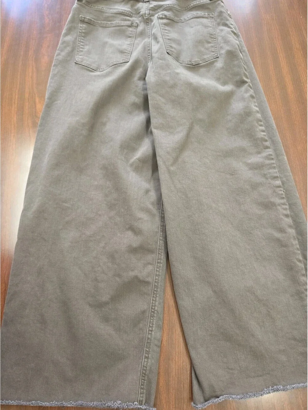 Banana Republic Factory Chocolate Brown Raw Hem Wide Leg Cropped Jeans Womens 28